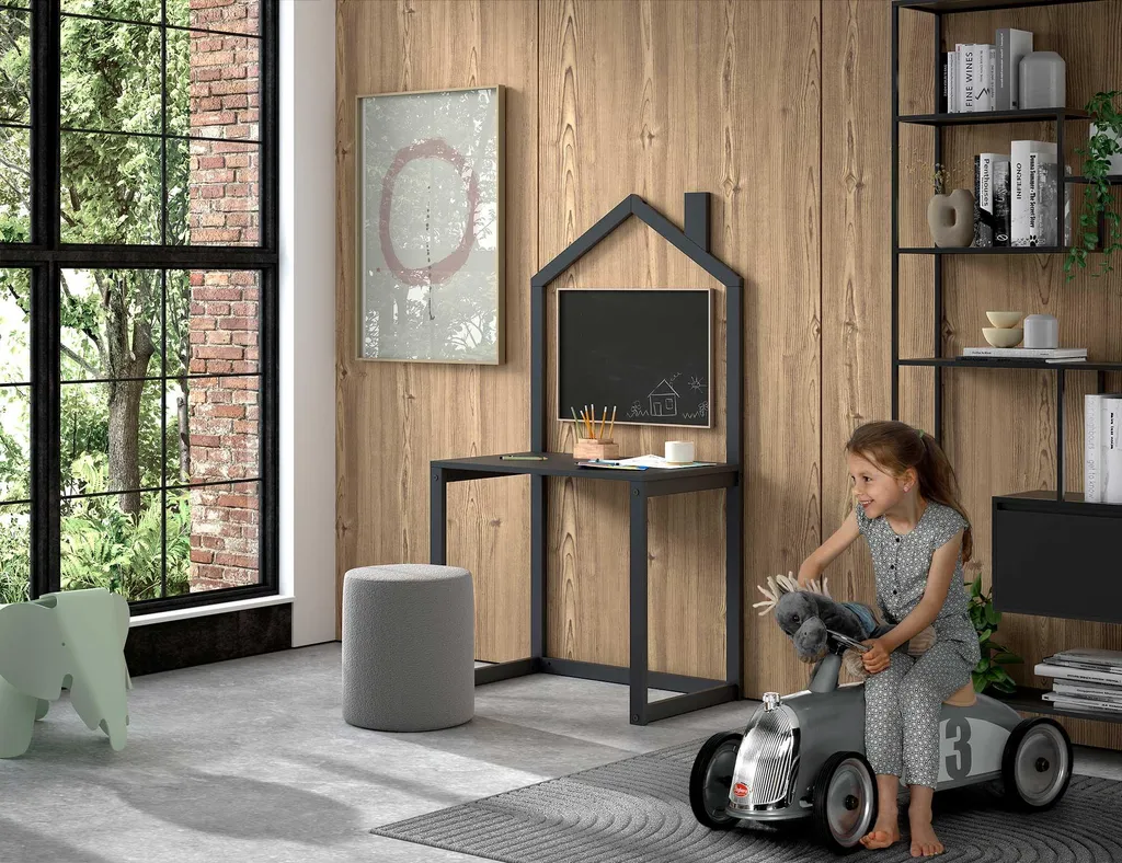 JAXX DALLAS Scrivania Design House Pino Massiccio Antracite 80x50