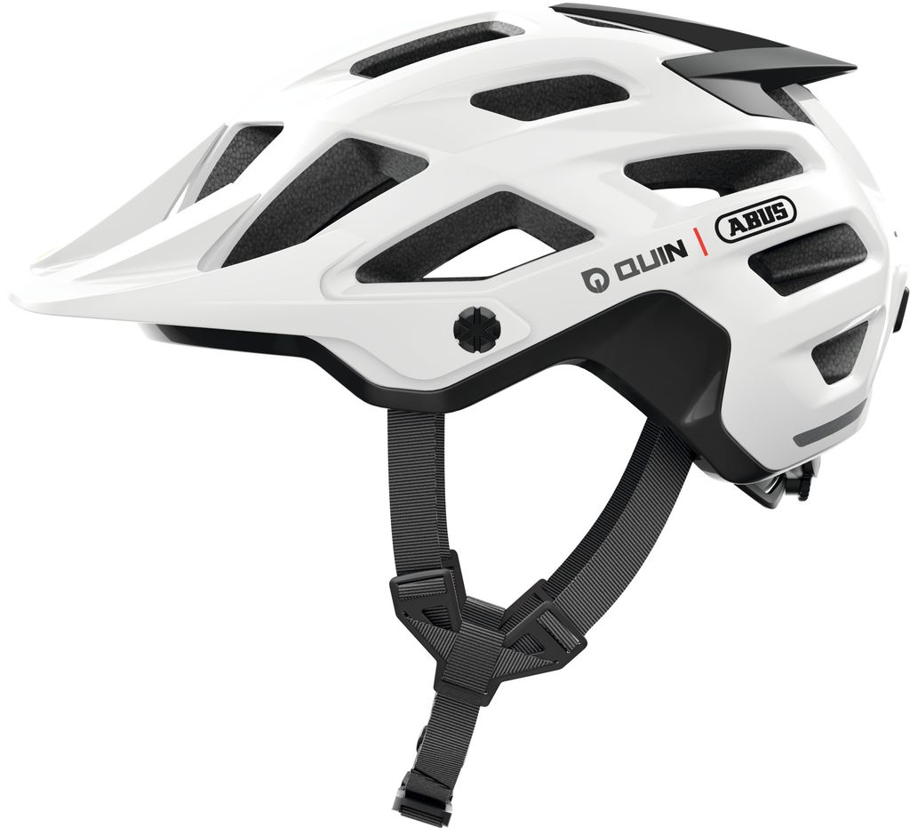 ABUS MTB-Helm Moventor 2.0 QUIN - smarter Fahrradhelm mit Bluetooth , Crash-Erkennung & SOS-Alarm-System - Unisex - Weiß Glänzend, S