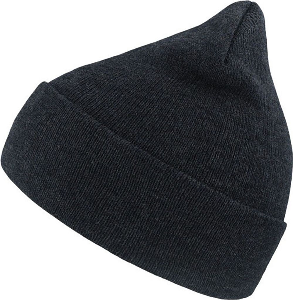 Atlantis Wind Doppel Skin Beanie mit Umschlag AB228 (Einheitsgröße) (Marineblau meliert)
