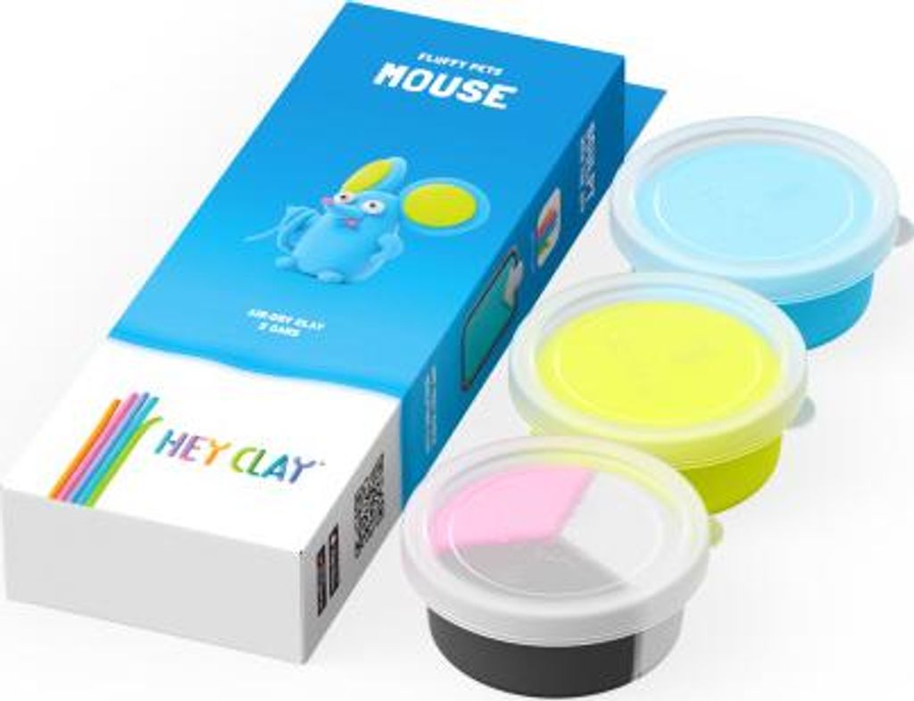 Kreativset Maus Knete Tierfiguren 3 Dosen inkl. App-Anleitung ab 3 Jahren