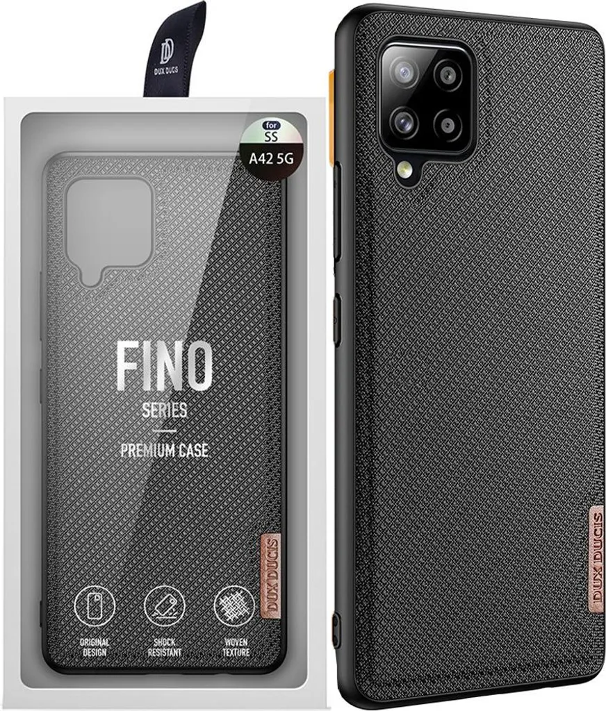 Custodia Dux Ducis Fino per Samsung Galaxy A42 5G - Protezione Nylon Nero