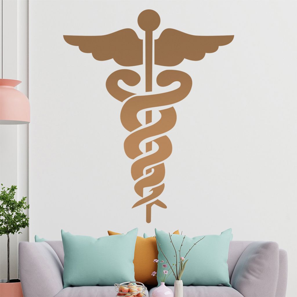 KIWISTAR Äskulapstab - Medizin Apotheke Wandtattoo in 6 Größen - Wandaufkleber Wall Sticker - Dekoration, Küche, Wohnzimmer, Schlafzimmer, Bade...