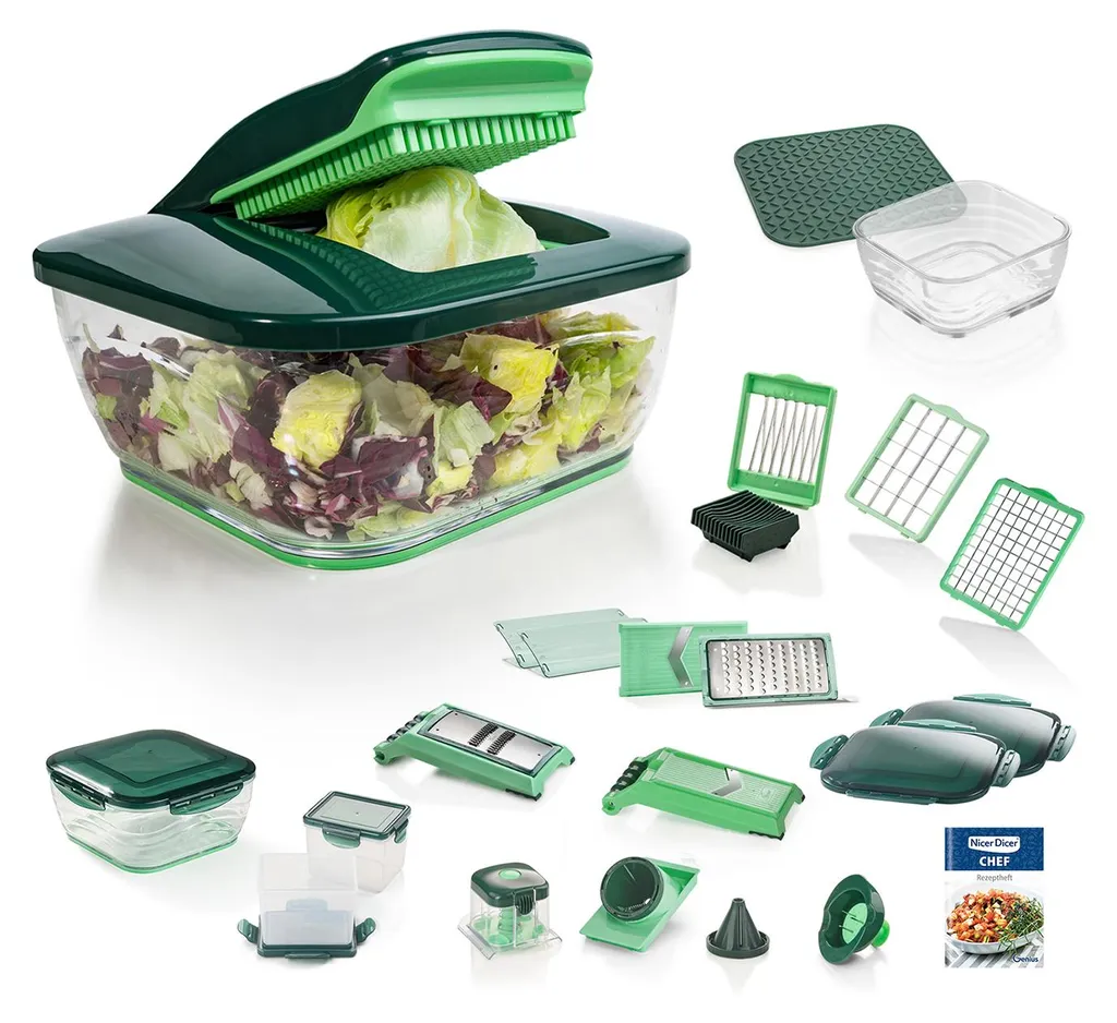 Nicer Dicer Chef Deluxe Set 28 Pezzi Tagliaverdure Professionale Genius
