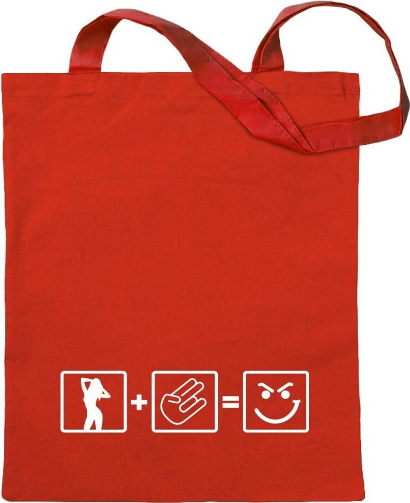 Kiwistar - Baumwolltasche - rot - Shocker Formel Motiv 2 - Tragetasche Stoffbeutel Umhängetasche langer Henkel