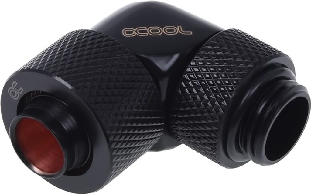 Alphacool Kompressionsverschraubung, 13/10 G1/4, 90, drehbar, Mattschwarz