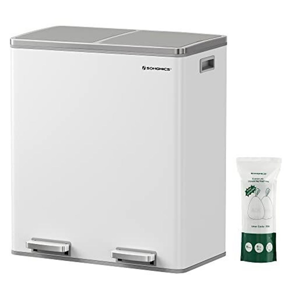 SONGMICS Mülltrenner 2 x 30,0 l weiß Produktbild 17