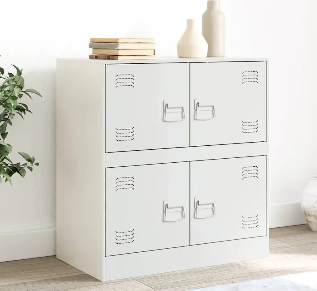 vidaXL Madia Bianca Acciaio 67x39x73 cm | Mobiletto Ingresso Moderno