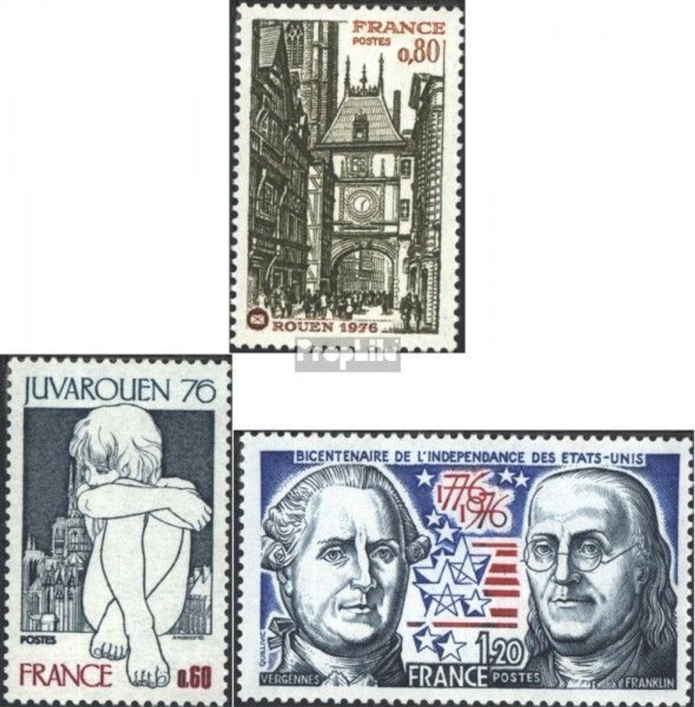 Briefmarken Frankreich 1976 Mi 1959,1960,1963 (kompl.Ausg.) postfrisch Philatelie