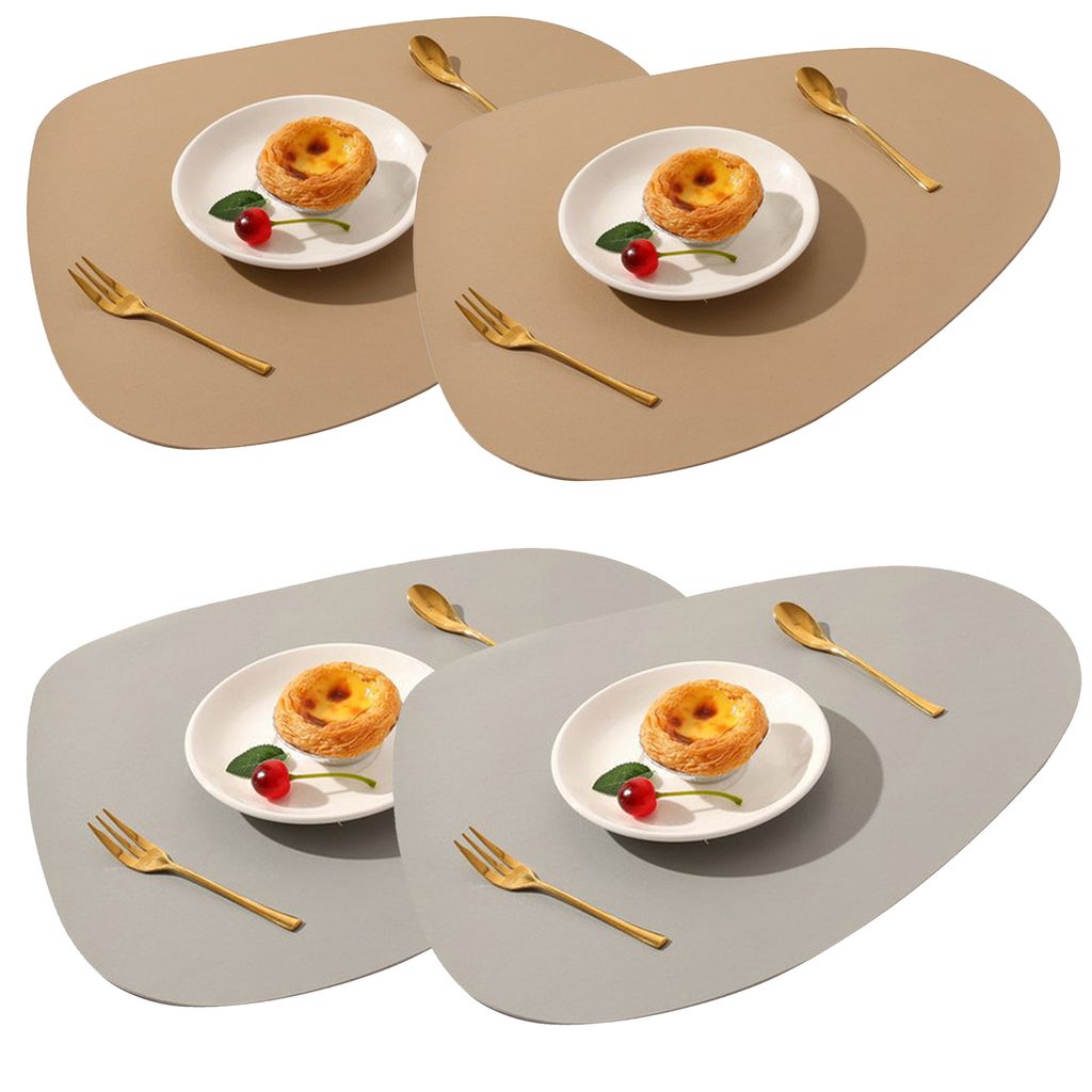4Stück Tischsets,Abwaschbar Rund Doppelseitigen rutschfest Produktbild 1
