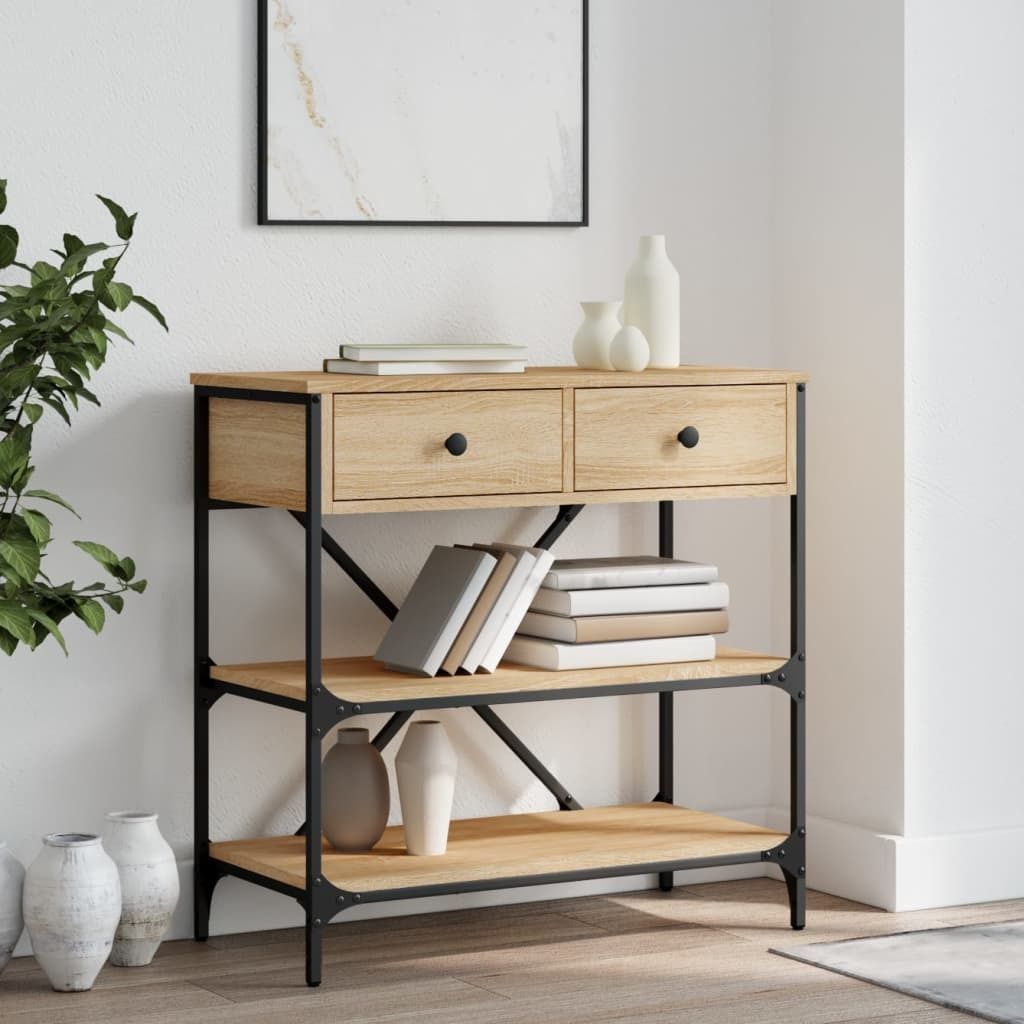"im Angebot" Konsolentisch Sonoma-Eiche 75x34,5x75 cm Holzwerkstoff - Kaffeetisch CC22818