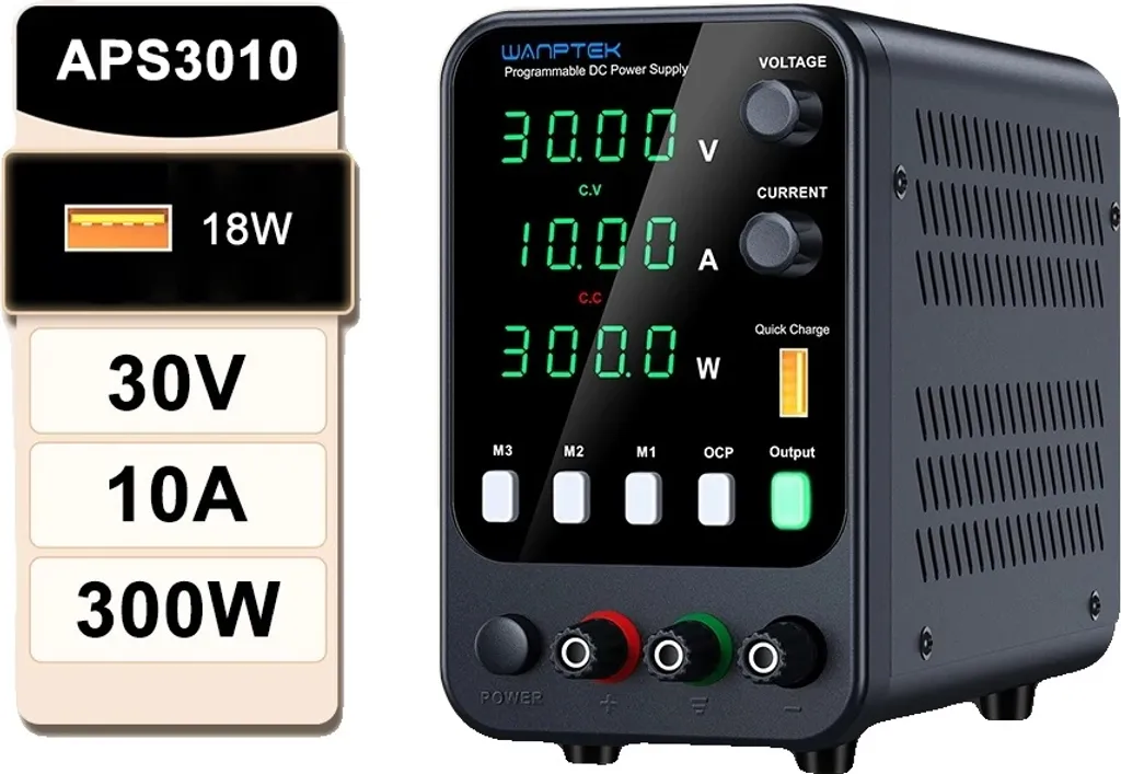 Alimentatore CC regolabile, uscita 30 V, capacità 10 A, nero APS3010H
