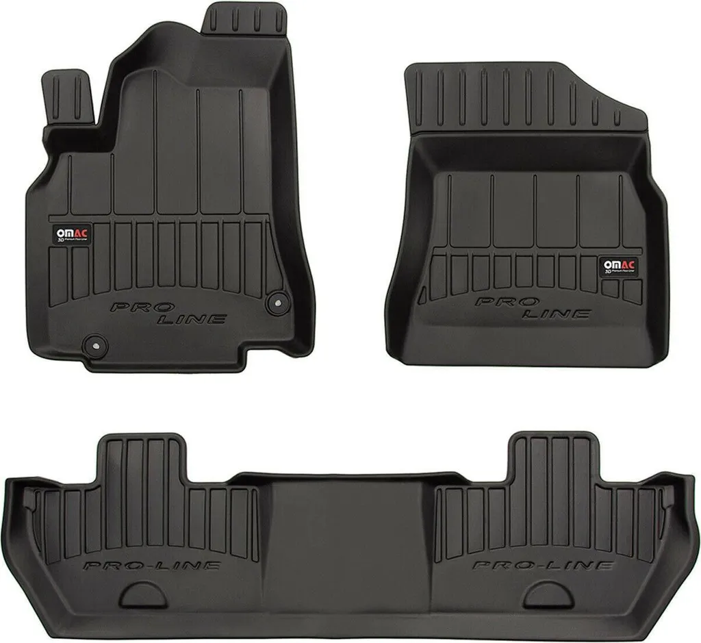 Tappetini TPE Citroen Berlingo 2008-2018 Su Misura 3 pz Neri