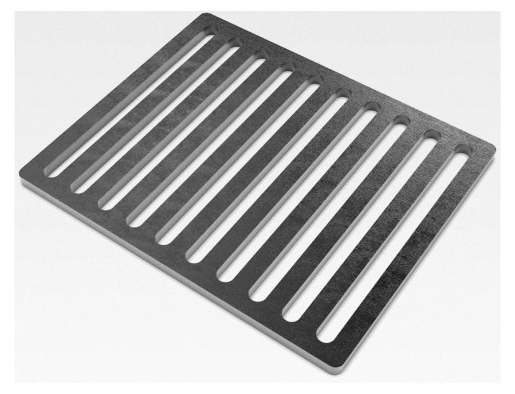 Ofenrost 22 cm x 18 cm aus massivem Stahl - langlebiger als Gussroste und bruchsicher - für Öfen und Kamine