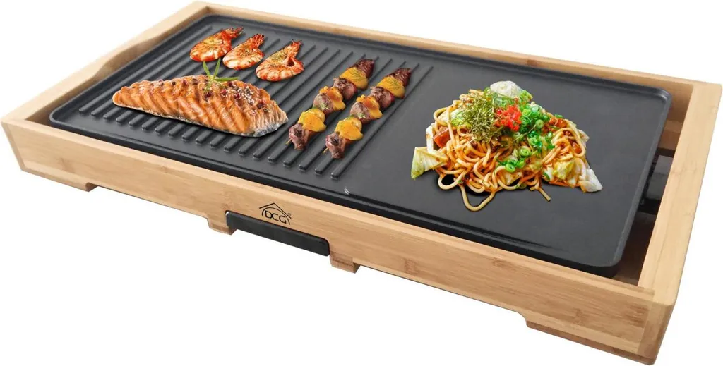 DCG ST3150 Piastra Elettrica Bamboo 2200W - Cottura Sana e Design