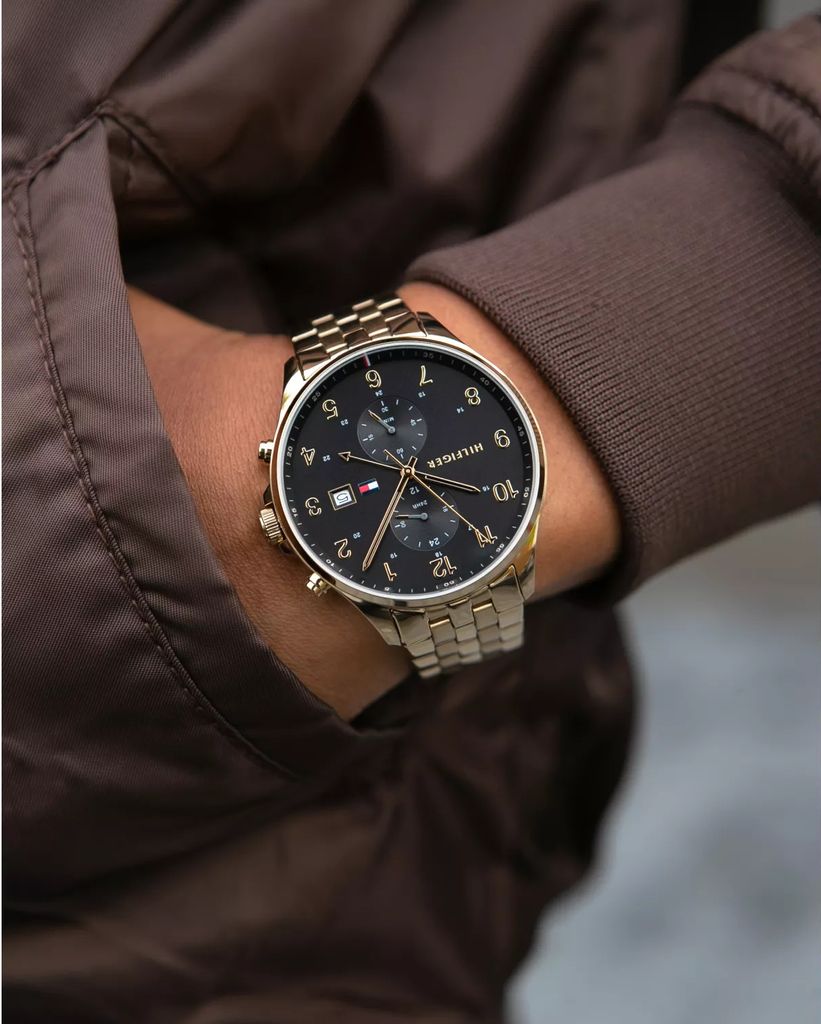 Hilfiger Herrenuhr Tommy Hilfiger Uhr Braun Armbanduhr Mit