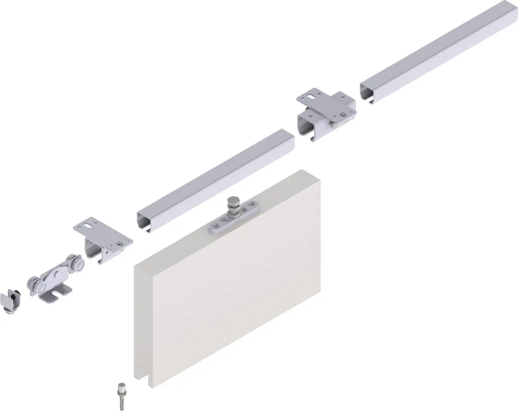 Système porte coulissante plafond 100kg rail 2m HELM Pro 100 galvanisé