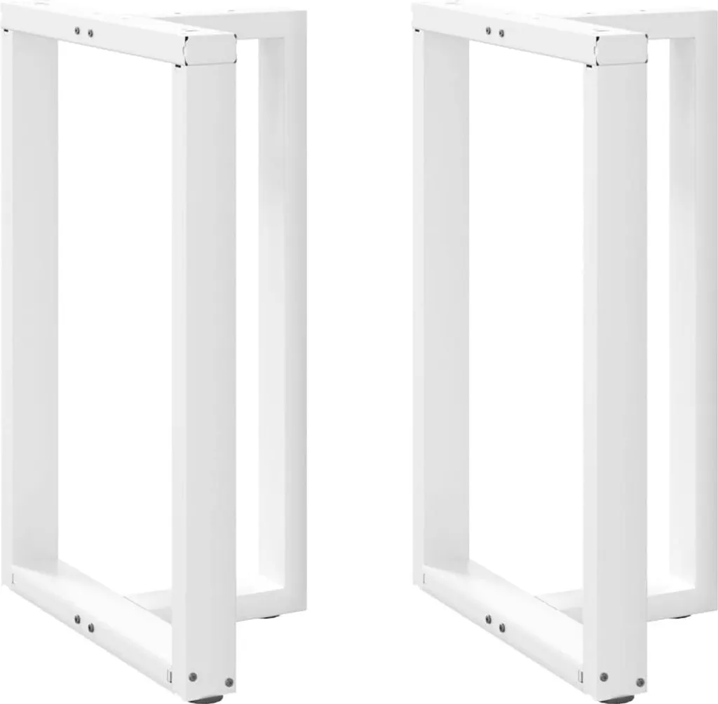 vidaXL Gambe per tavolo da bar a T 2 pz. Bianco 60x35x(90-91) cm Acciaio