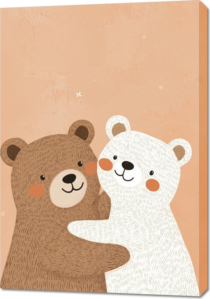 Bild 70x100cm Muster für Kinder, Mädchen und Jungen - Bären