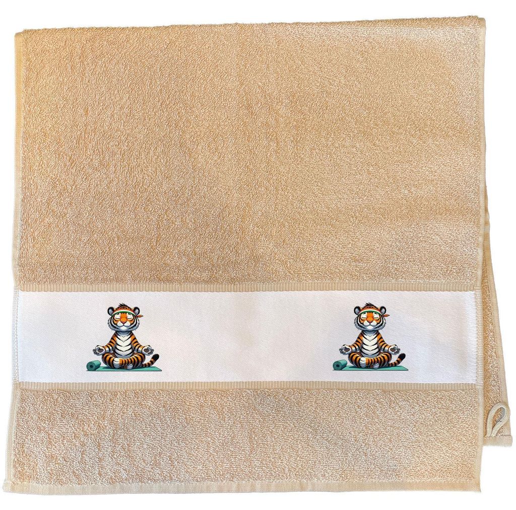 Huuraa Handtuch Yoga Tiger Comic 50x100cm Sand Baumwolle Handtuch Geschenkidee