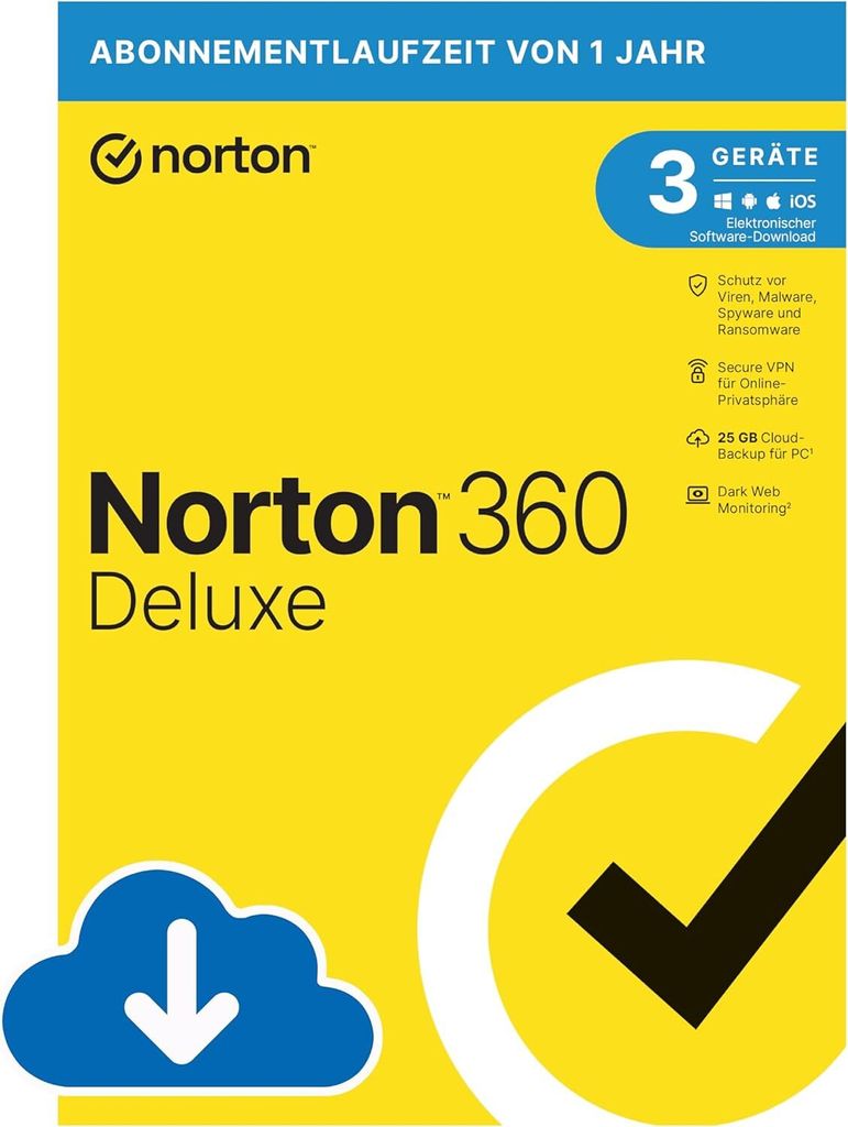 Norton 360 Deluxe | 3 Geräte | 1 Jahr | PC/Mac | Produktbild 
