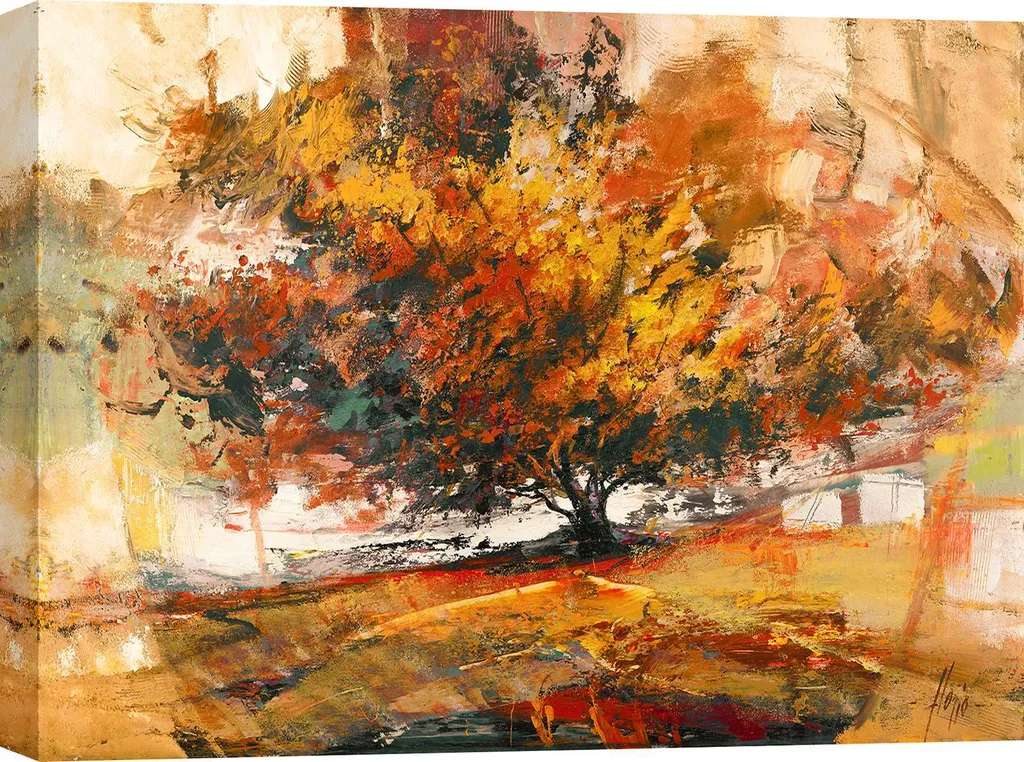 Tableau Salon Zen Arbre dans le Vent par Luigi Florio - Toile 60x40