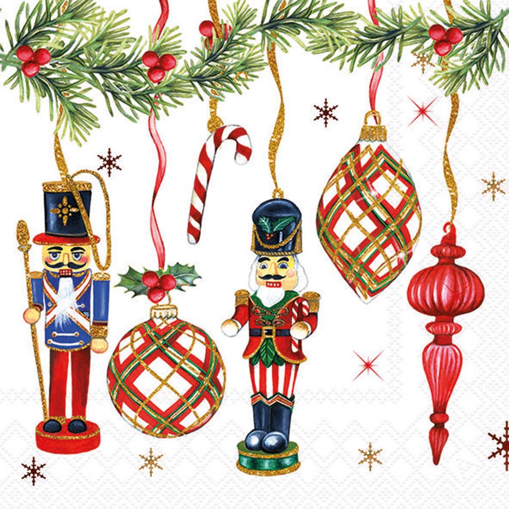 Servietten Papier 33x33cm 3-lagig Weihnachtsanhänger Motiv Produktbild 
