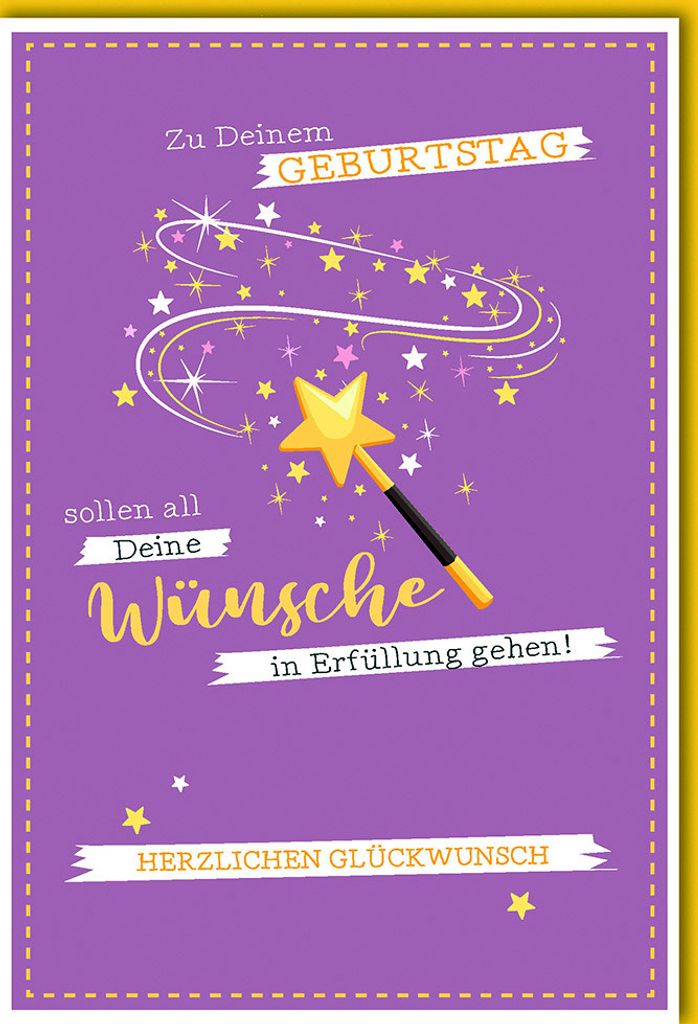 Geburtstag - Glückwunschkarte im Format 11,5 x 17 cm mit Umschlag