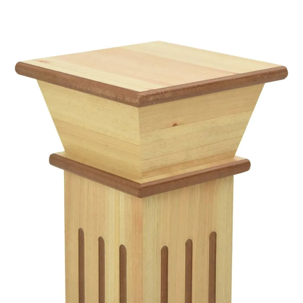 Sellette à fleurs en bois clair forme colonne haute 17x17x66 cm