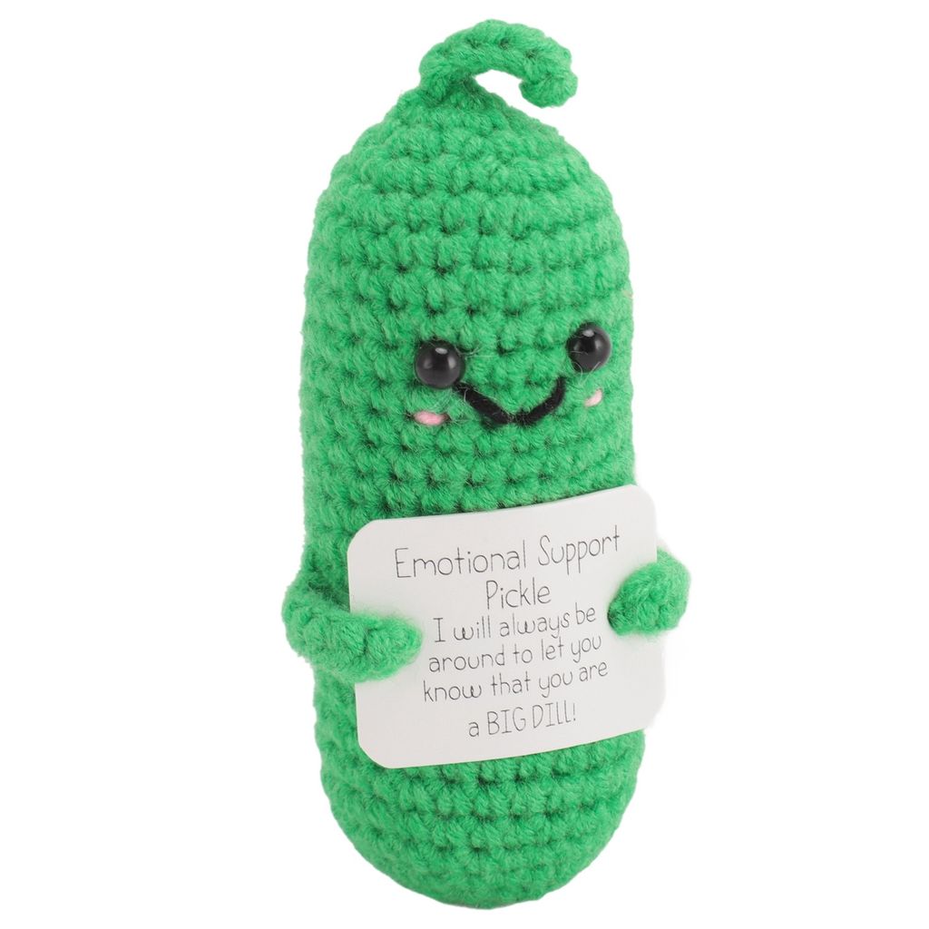 Gurke Häkelpuppe,Häkelpuppe,Emotionale Unterstützung Häkelpuppe,Inspirierende Strickpuppe,Gurke Strickpuppe,Handgemachte Gurke Puppe