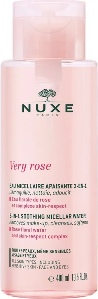 Soin nettoyant Nuxe Very Rose 3en1 apaisant pour peaux sensibles