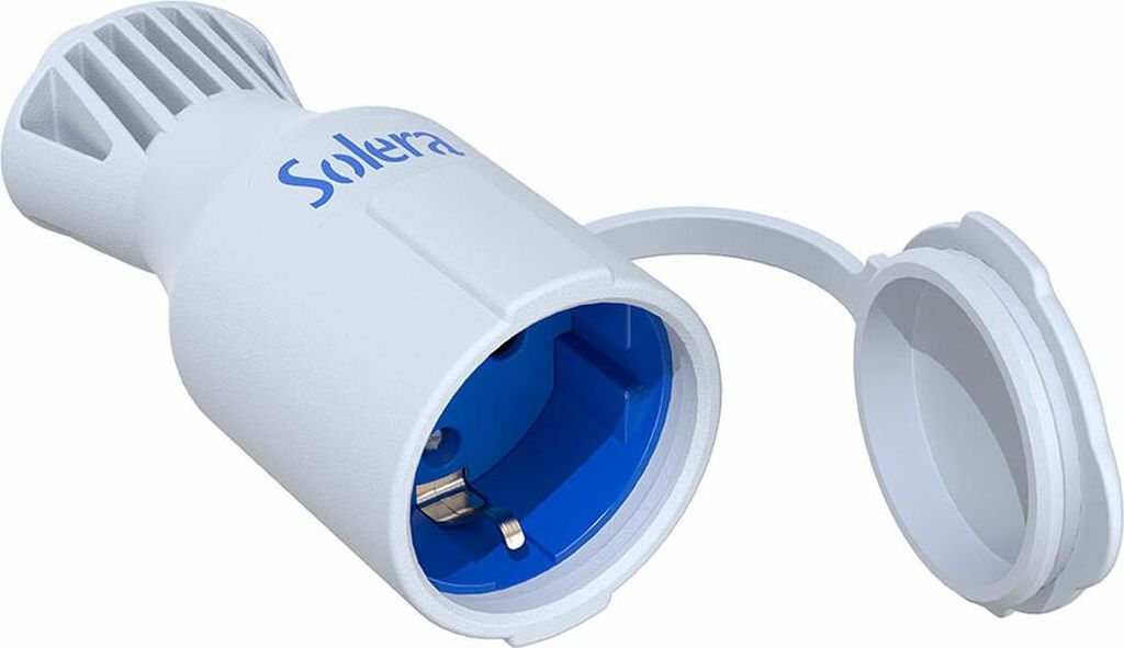 Bipolare mobile Basis mit Seitent T/t Schucko Typ 16a 250v. Weißes Elastomer. 5707ckb Solera
