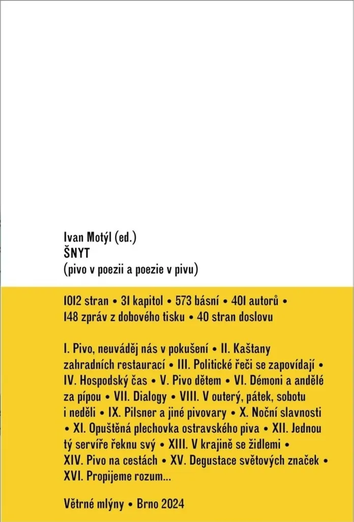 Livre Šnyt Ivan Motýl : L'art de la poésie et de la bière réunis ici
