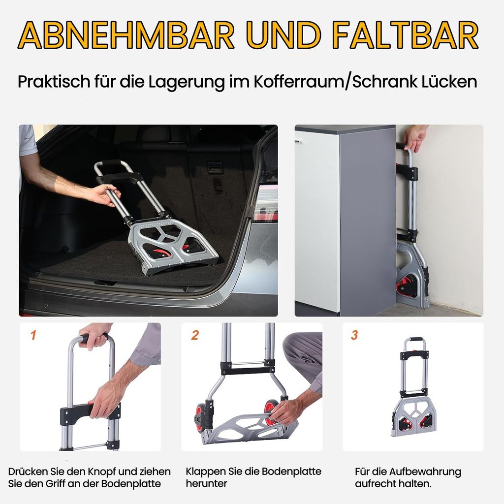Coocheer Aluminium Transportkarre klappbar, Sackkarre Produktbild 3