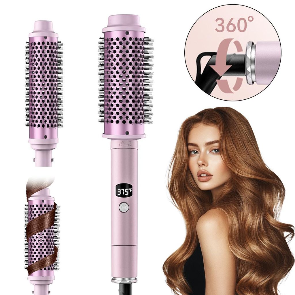 3-in-1Haartrockner & Stylingbürste ,190°C Heißluft, 90W, 190–375°F, Ionen, ovaler Bürstenaufsatz für glattes,voluminöses, frisurfreundlich...
