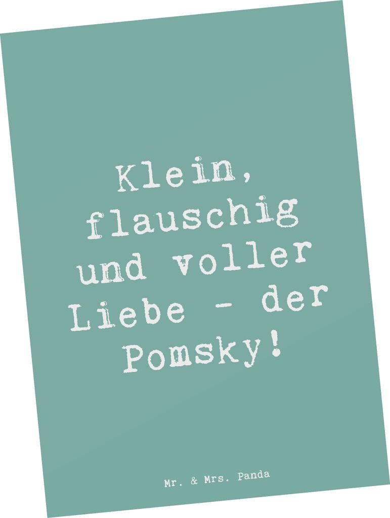Mr. & Mrs. Panda Postkarte Spruch Flauschiger Pomsky - Meeresbrise - Geschenk, Kuscheln, intelligenter Hund, Hunderasse, Postkarten, loyal, Hundera...