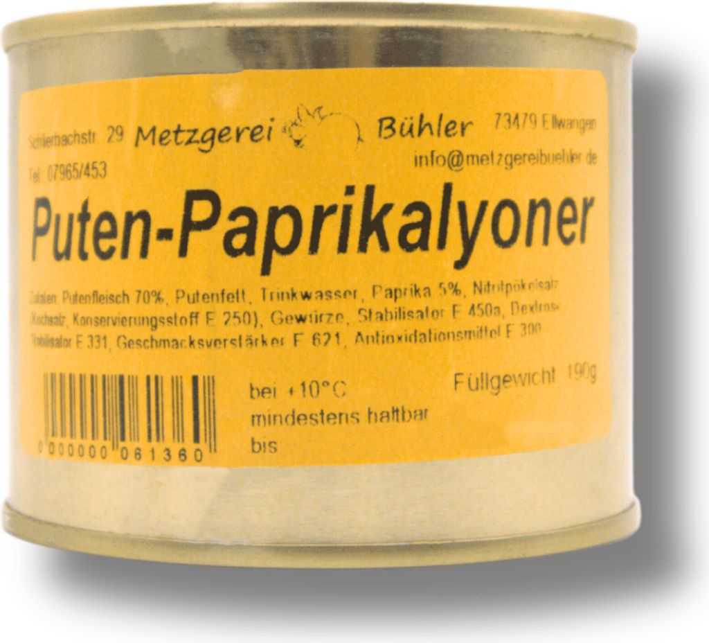 Puten Paprikalyoner 190g Dosenwurst Wurstkonserve Metzgerei Produktbild 