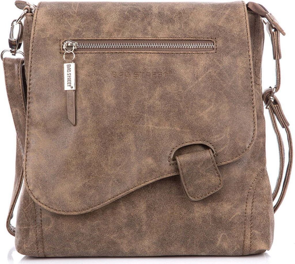 Bag Street Umhängetasche Wildlederoptik Weichem Kunstleder mit Magnetklappe Citybag Braun