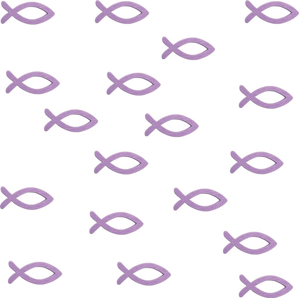 Oblique Unique 18 Holz Fische als Streudeko Tischdeko für Taufe Kommunion Konfirmation - Echtholz lila