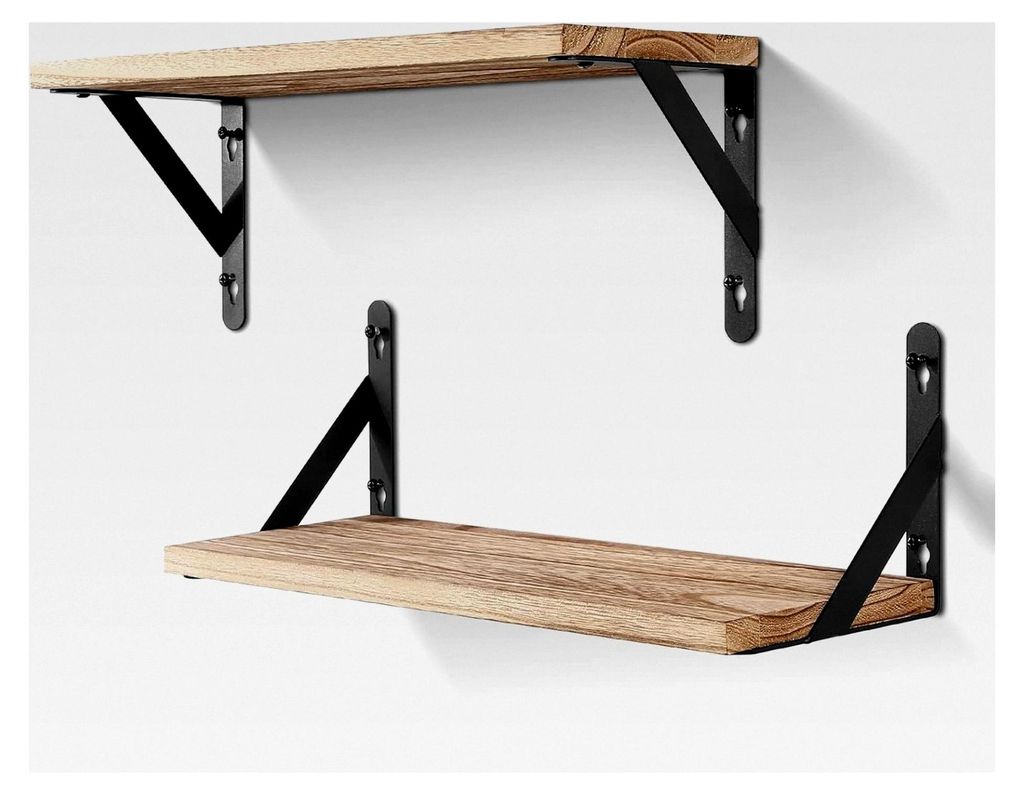 Wandregal aus Holz, 2er Set, dekorative Regale für Wände, Tiefe 15 cm, Länge 42,5 cm, Wandboard für Wohnzimmer, Schlafzimmer, Badezimmer, Küch...