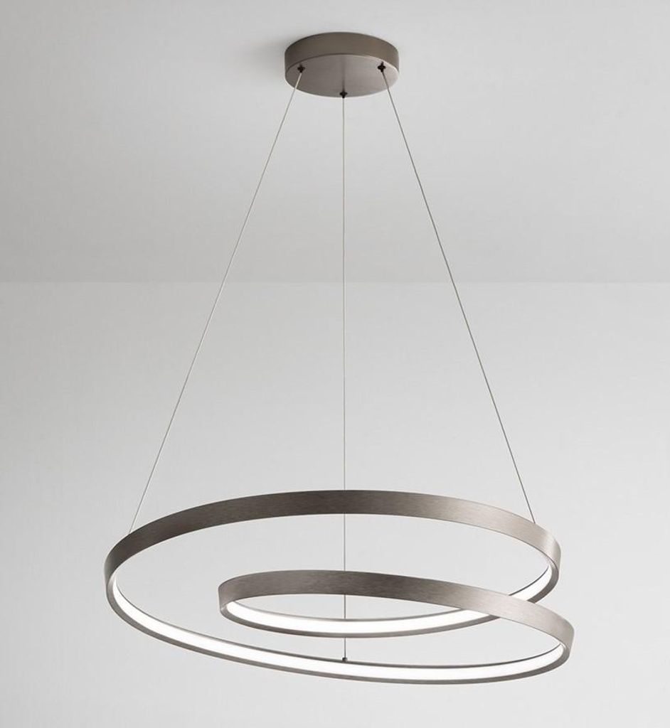 70-W-LED-Pendelleuchte, gebürstetes Grau, Serie 6618, Metall- und Aluminiumrahmen, verstellbares modernes Design, CCT-Technologie - Perenz