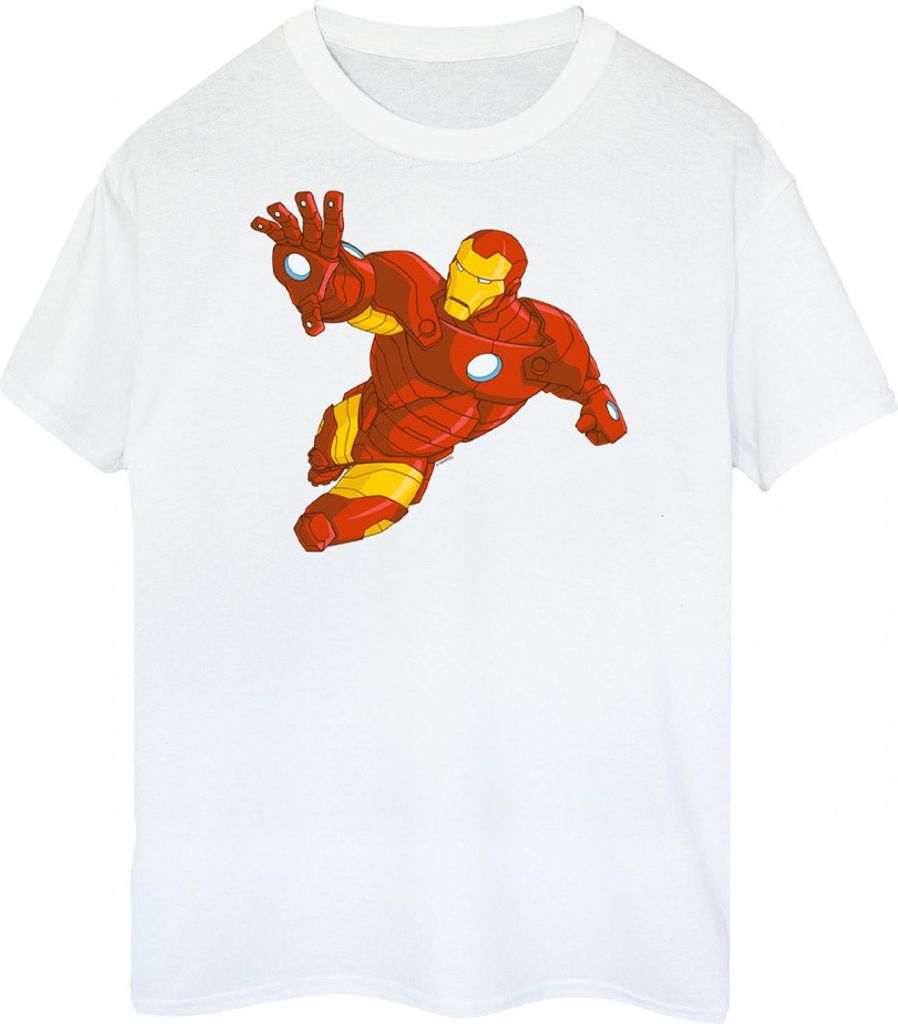 Iron Man - T-Shirt für Herren/Damen Uni BI390 (3XL) (Weiß/Rot)