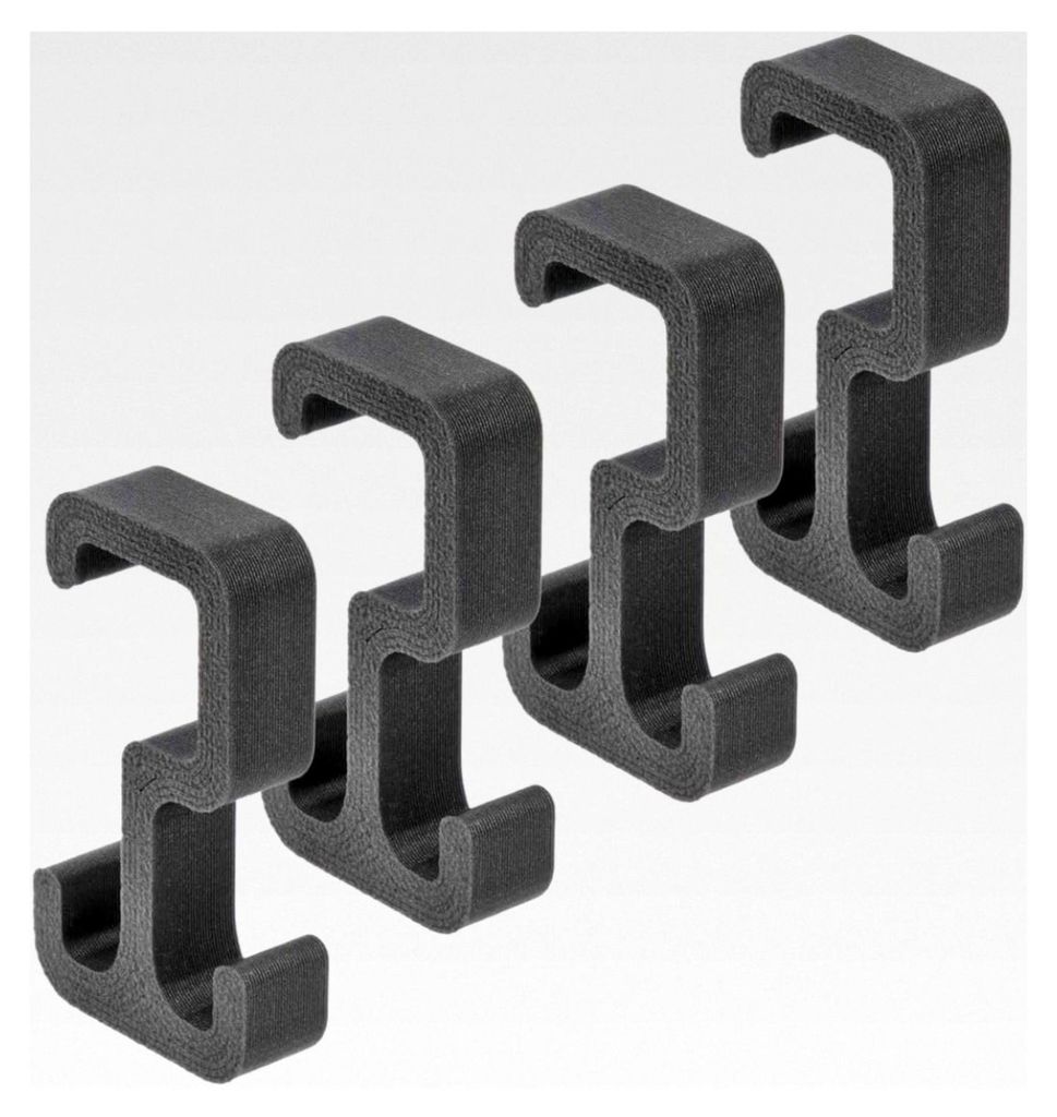 Garderobenhaken/Kleiderhaken/Doppelhaken für eckige Stangen 15x15mm - 4er Set