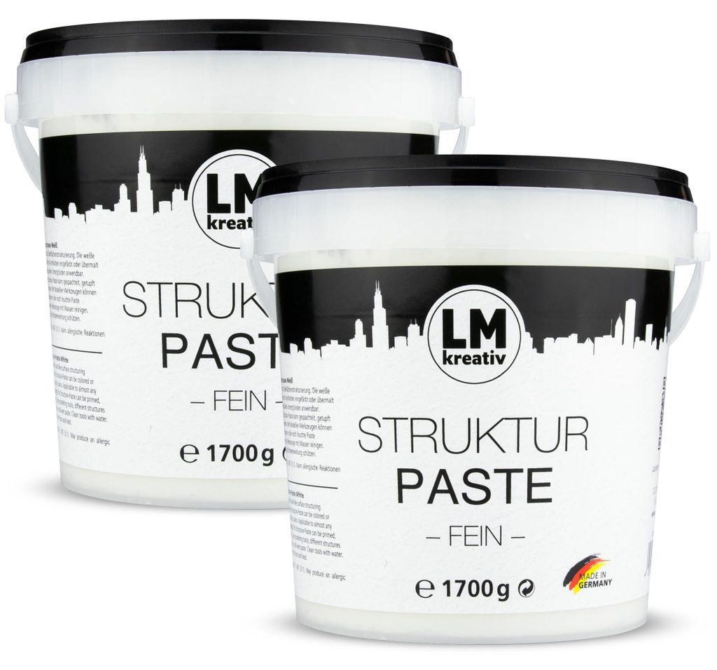 LM-Kreativ Strukturpaste fein 3,4 kg, Weiß – Texture Paste Produktbild 