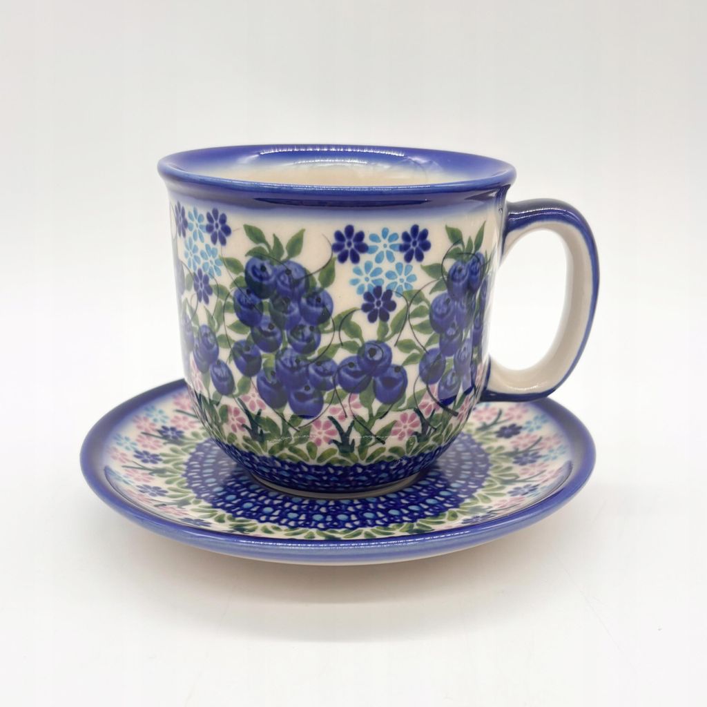 Tasse mit Untertasse Bunzlauer Keramik Unikat  300ml Produktbild 