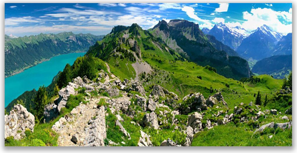 Tulup Leinwand-Bilder 140x70 Wandbild Canvas Kunstdruck Gebirge Natur
