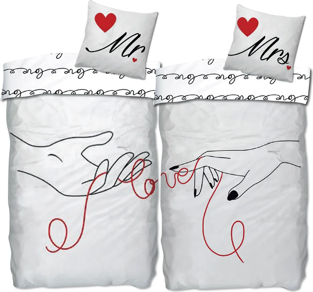 Set Copripiumino Coppia Mr & Mrs 135x200 cm - Arredo Camera Matrimoniale