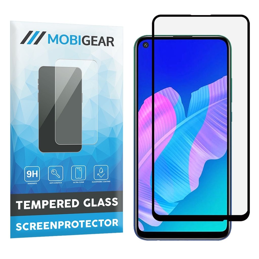 Mobigear Premium Huawei P40 Lite E Panzerglas Gehärtetes Glas Displayschutz - Hüllenfreundlich - Schwarz