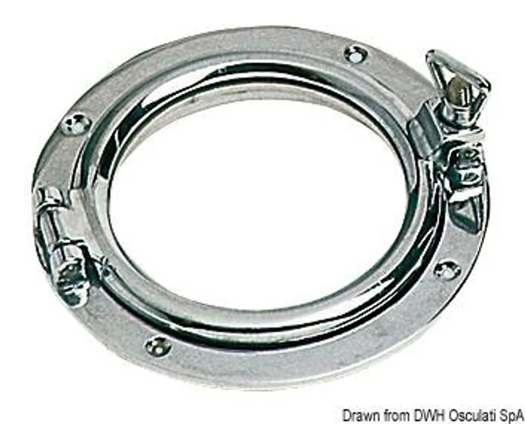 Hublot rond en laiton chromé 150 mm - Finition premium pour bateau