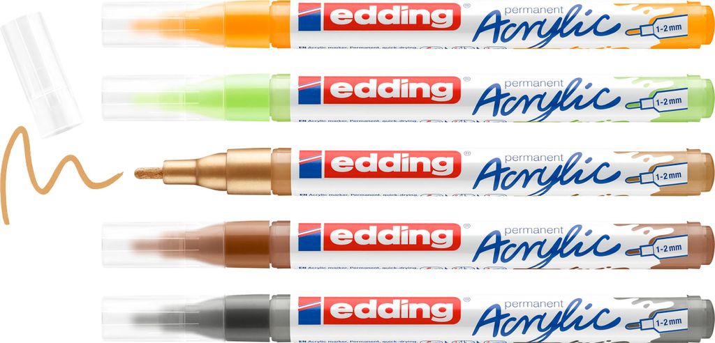 edding 5300 Acrylmarker Fein - Naturfarben - 5er-Set - Produktbild 
