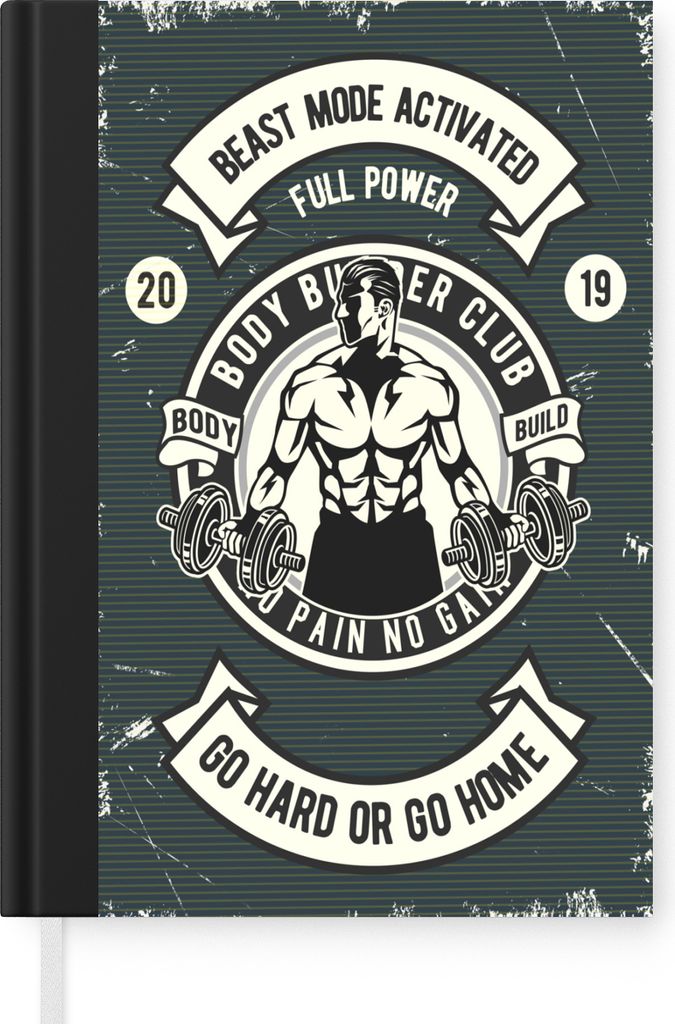 MuchoWow Notizbuch Tagebuch Haushaltsbuch Notebook A5 Mancave - Gewichte - Sport - Retro - Zitate - Notizblock - Notizheft - Notebook - Schreibbl...